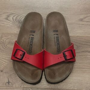 Birkenstock Bold Red Slip-On Sandals